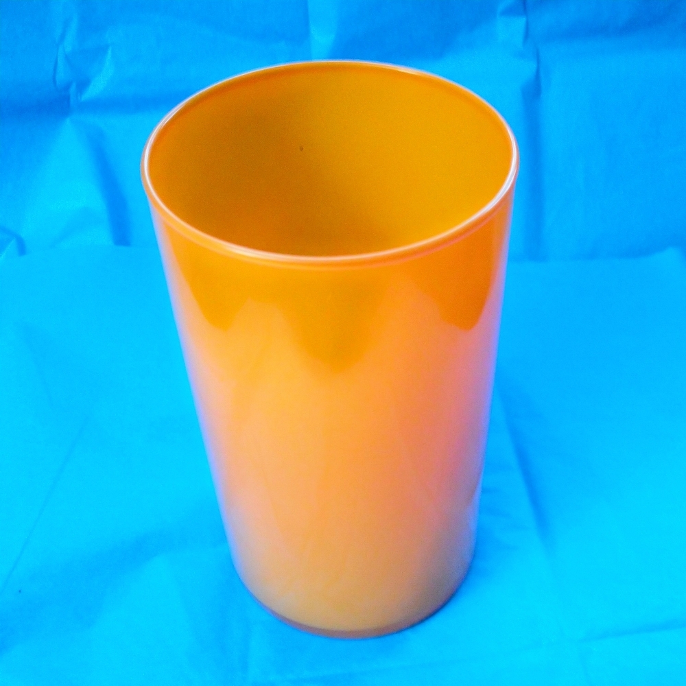 Cylinder Orange Glass Vase